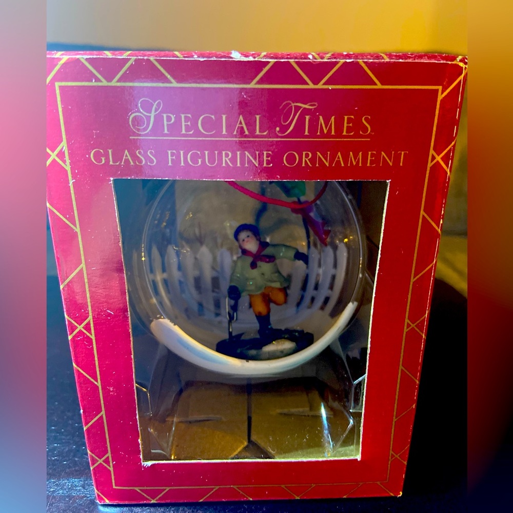 Special Times Glass Figurine  Christmas Ornament Hand Painted "Young Boy"